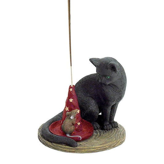 The Witches Sage LLC Incense Burner Red Magical Cat & Mouse incense Holder Magical Cat & Mouse incense Holder