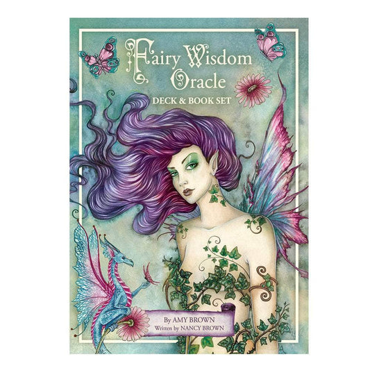 The Witches Sage LLC Tarot Cards Fairy Wisdom Oracle Deck and Book Set Fairy Wisdom Oracle Deck and Book Set
