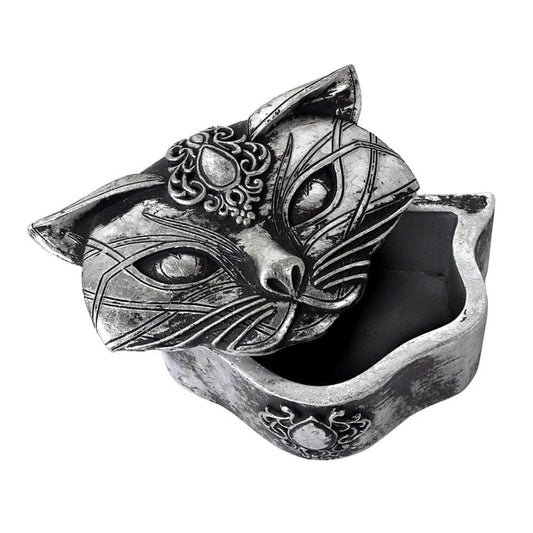 The Witches Sage LLC Wood Box Sacred Cat Trinket Box Sacred Cat Trinket Box