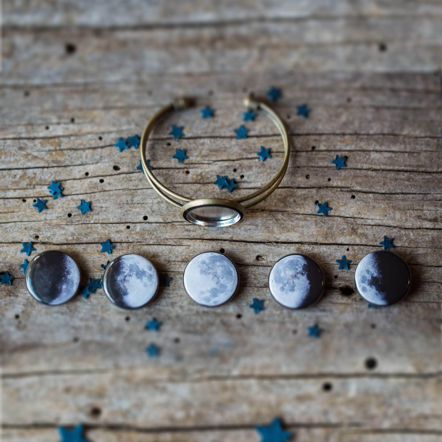 Yugen Handmade Bracelet Interchangeable Moon Phase Cuff Bracelet Interchangeable Moon Phase Cuff Bracelet
