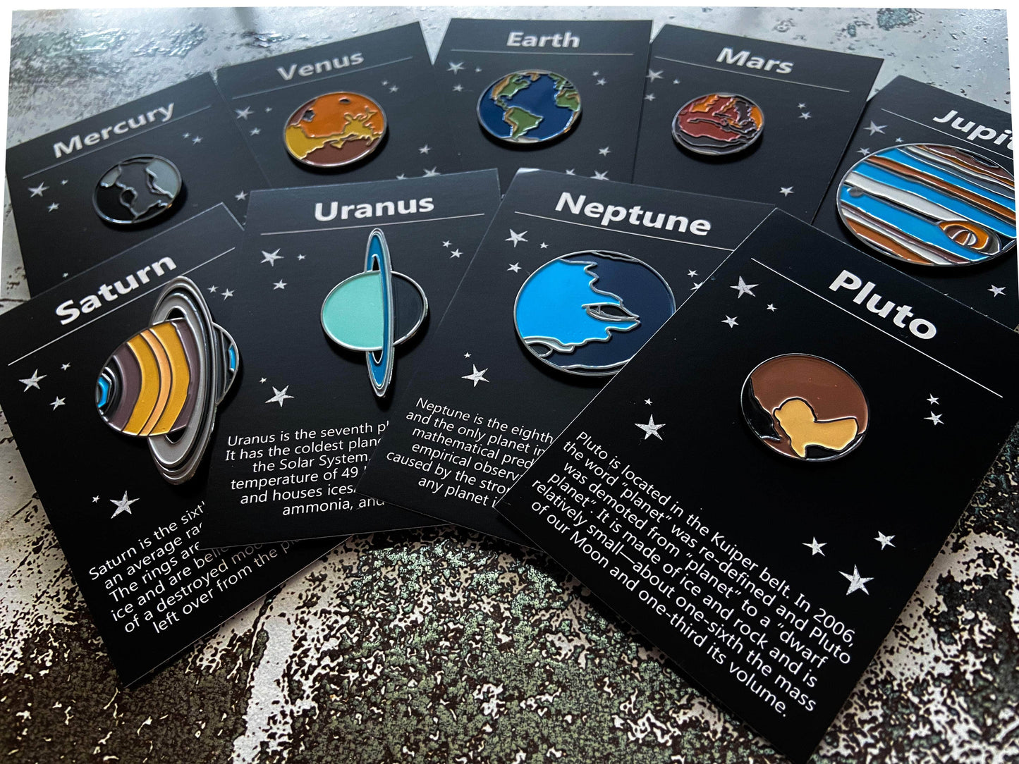 Yugen Handmade Enamel Pin Solar System Planet Enamel Pin Set of 9 Solar System Planet Enamel Pin Set of 9