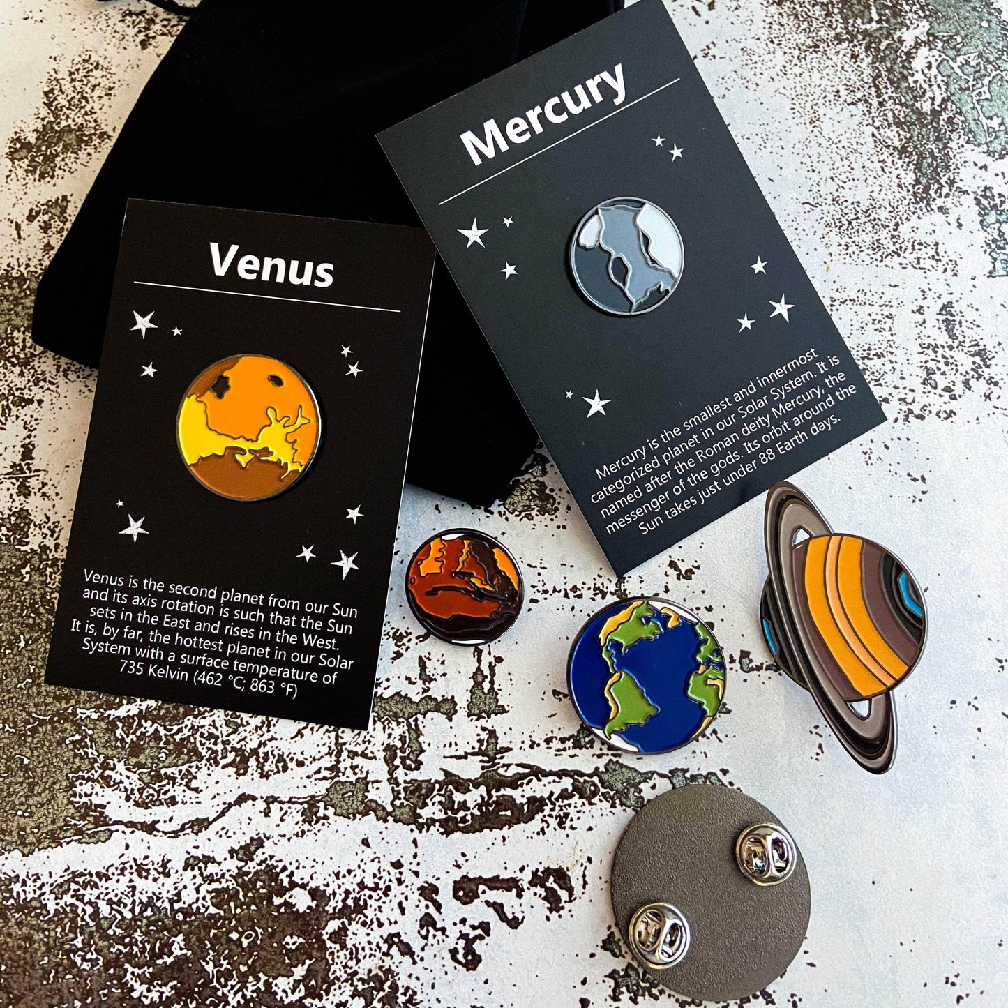 Yugen Handmade Enamel Pin Solar System Planet Enamel Pin Set of 9 Solar System Planet Enamel Pin Set of 9