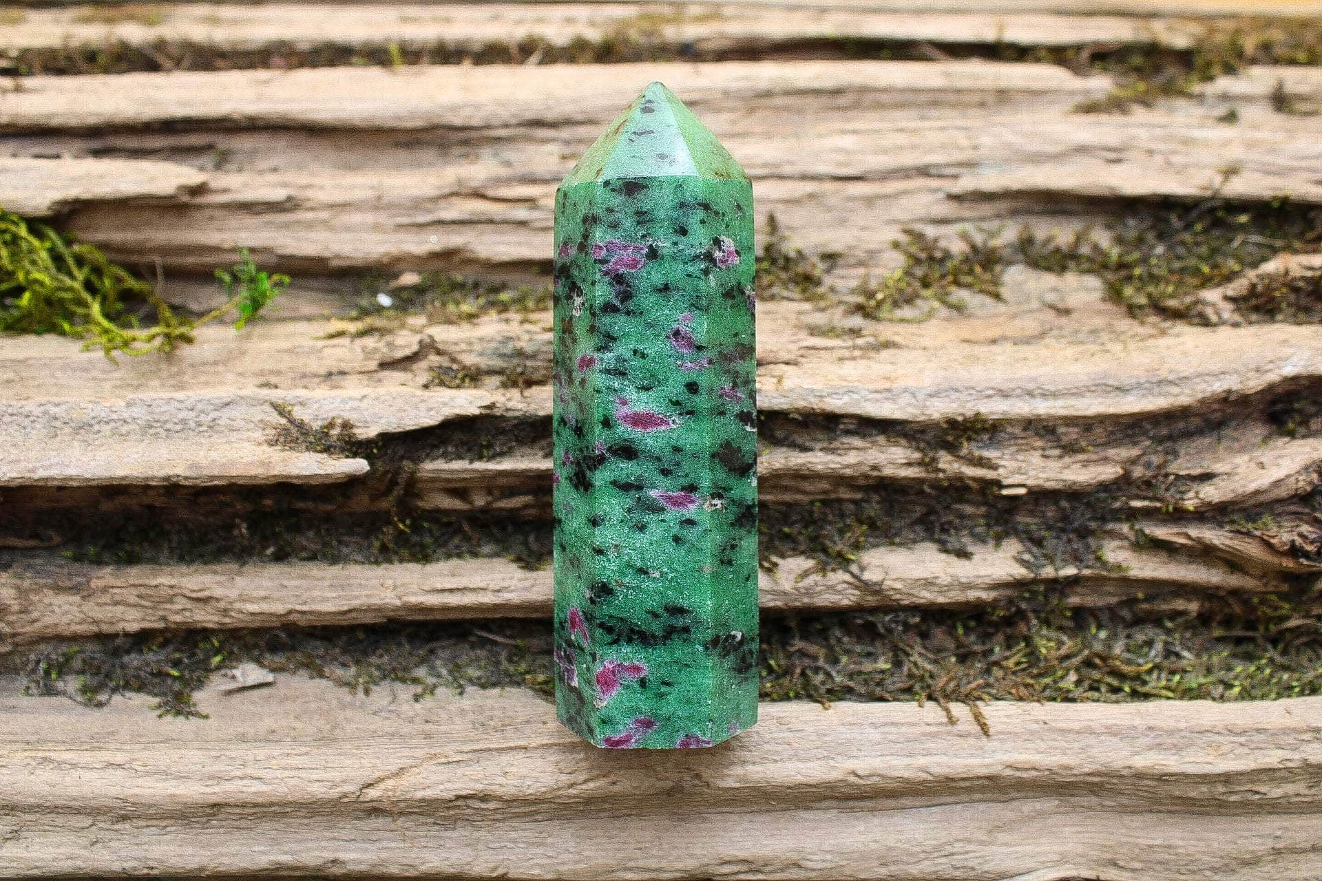 6-11 Crystals Crystal 3 Ruby Zoisite Tower 3.5" Tall