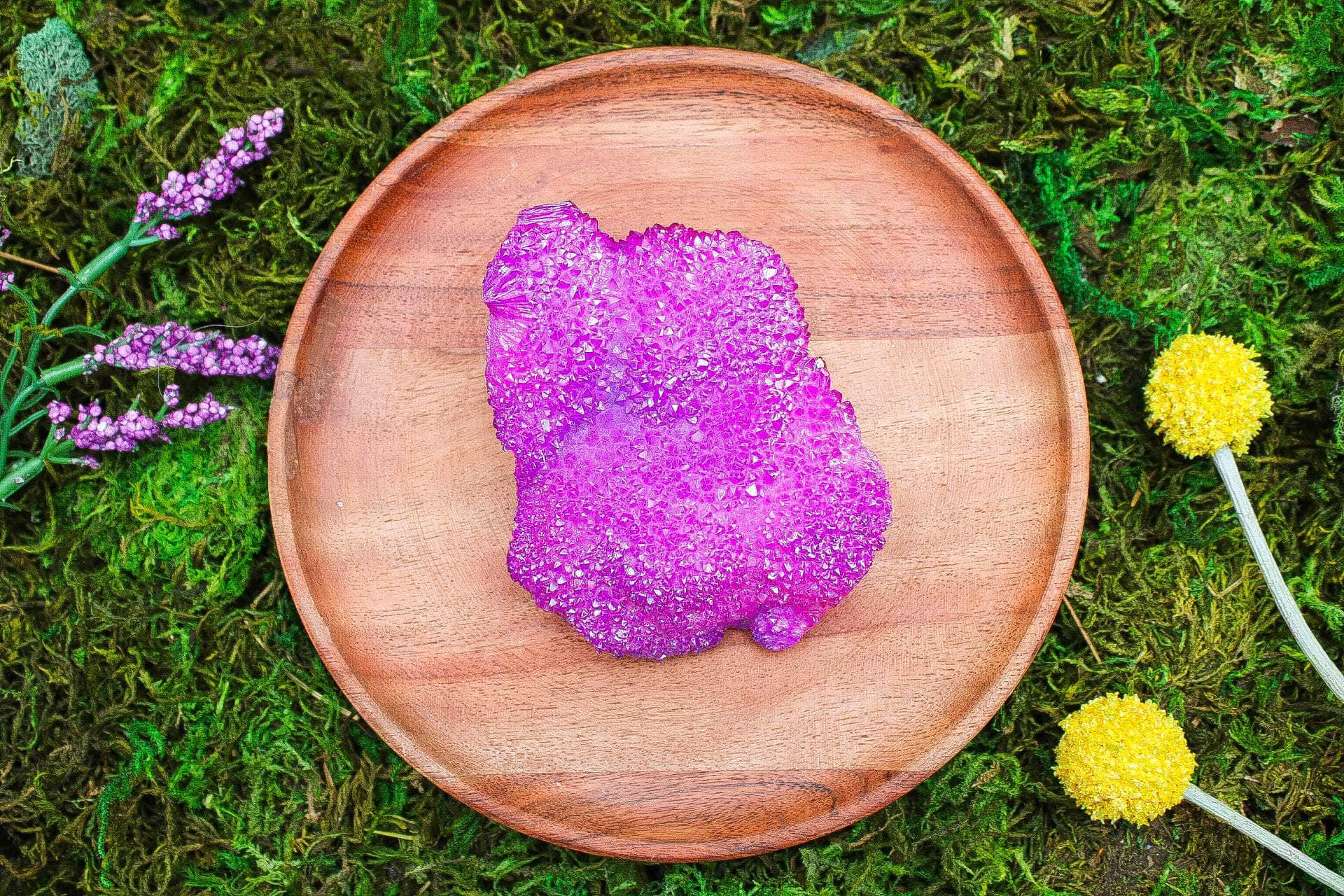 6-11 Crystals Crystal 4" Magenta Aura Quartz Cluster Magenta Aura Quartz Cluster