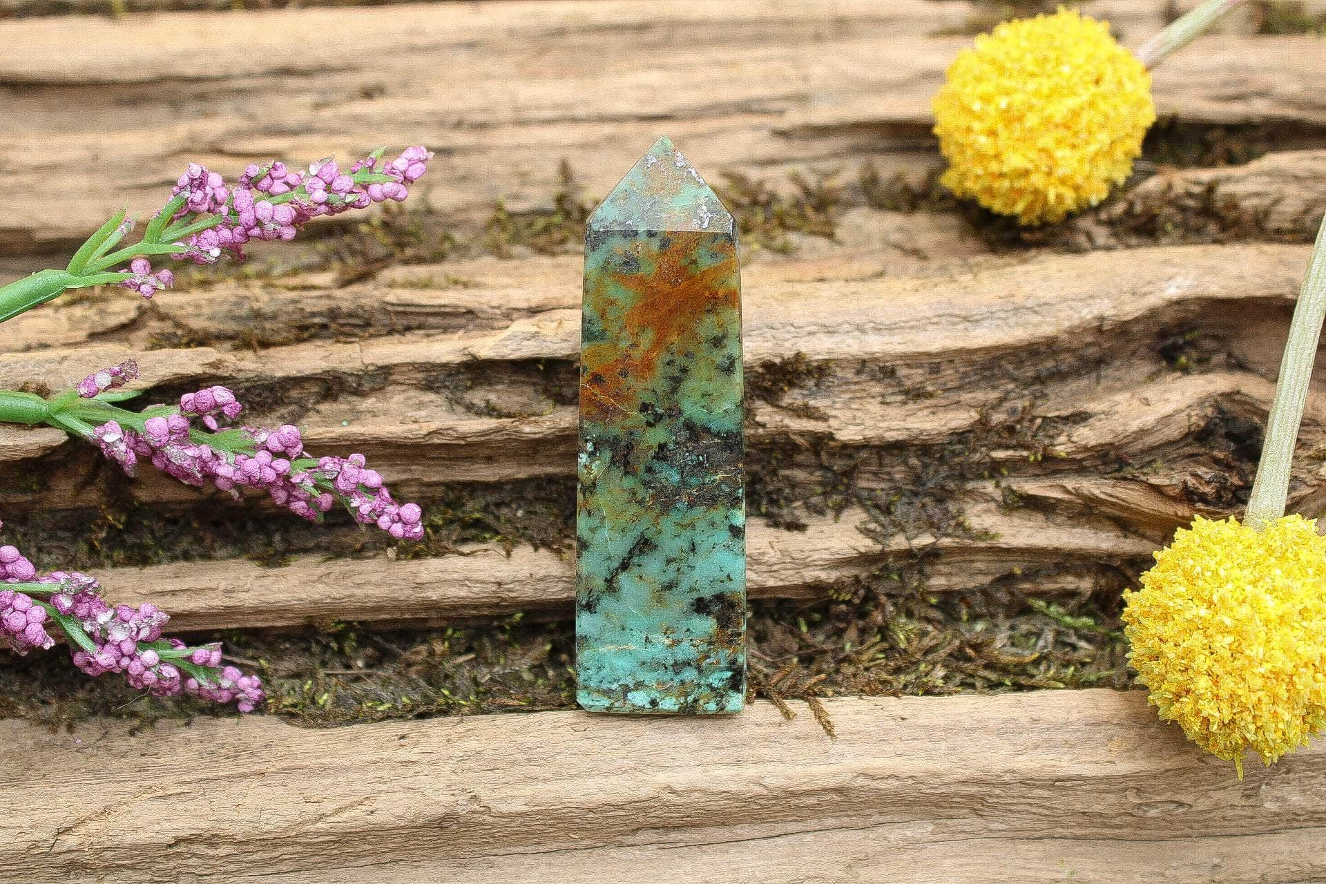 6-11 Crystals Crystal African Turquoise Tower 2.5" Tall