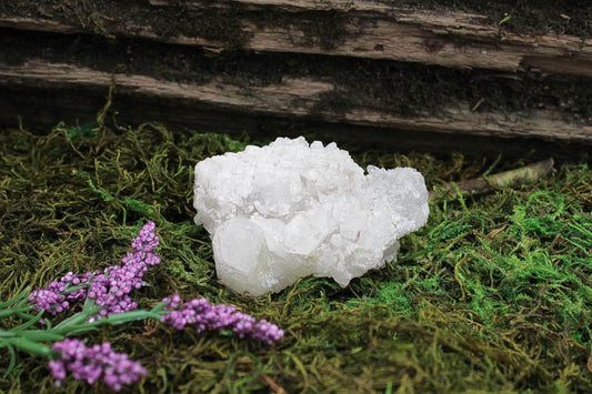 6-11 Crystals Crystal Apophyllite and Calcite Specimen 2" x 4" x 2.75"