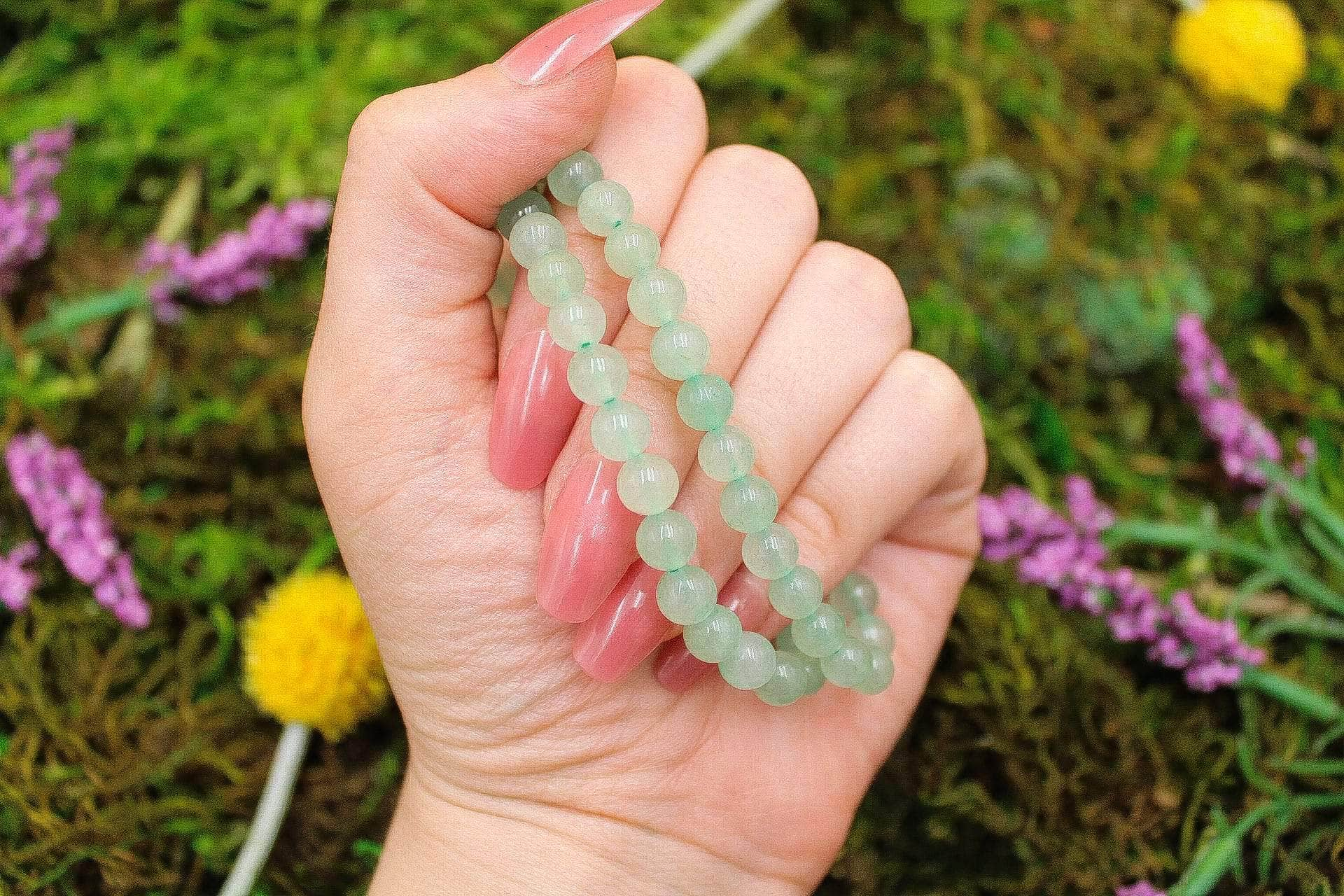 6-11 Crystals Crystal Aventurine - Prosperity Round Bead Gemstone Bracelets