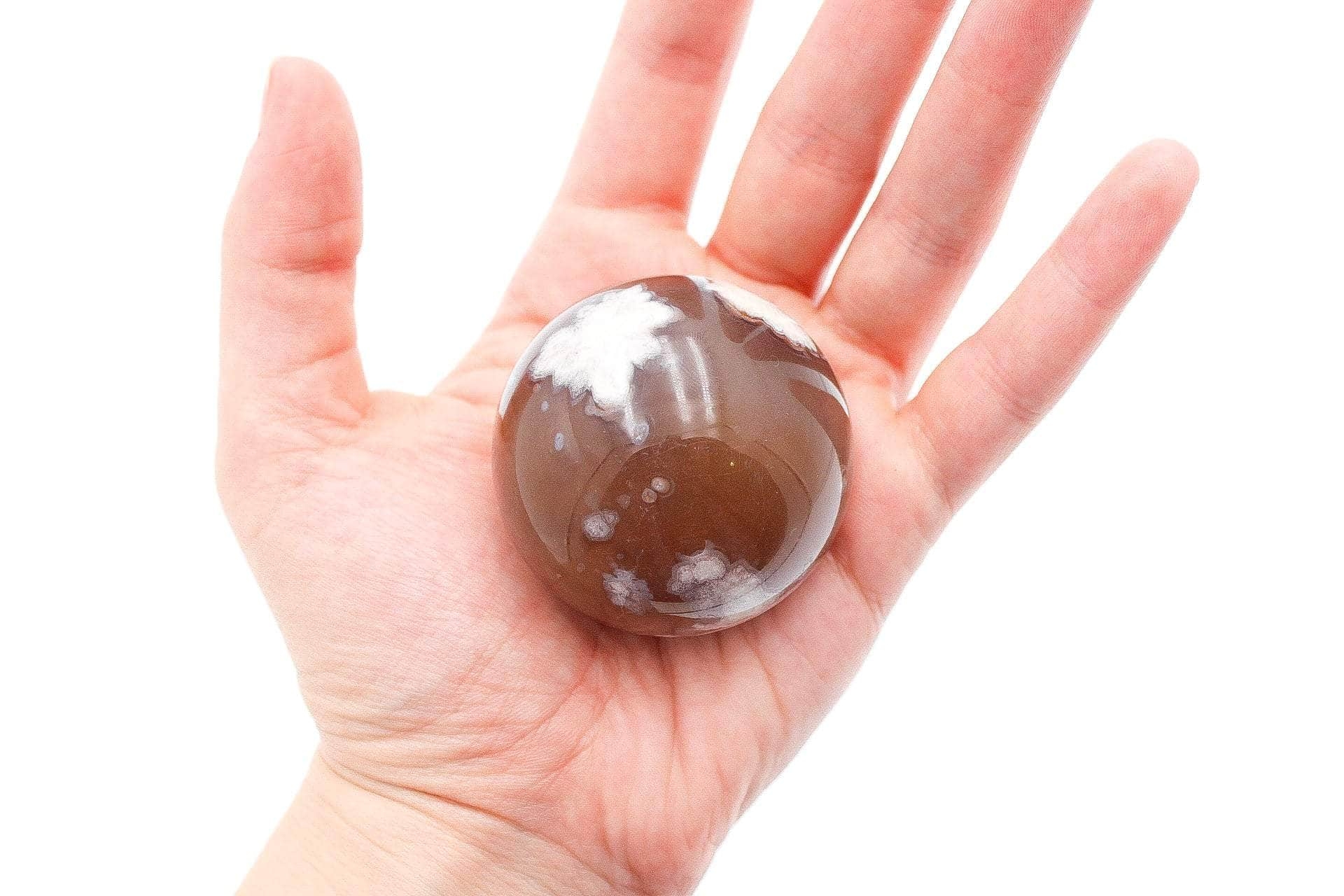 6-11 Crystals Crystal Black Flower Agate Sphere A+ Grade 50mm Black Flower Agate Sphere A+ Grade 50mm