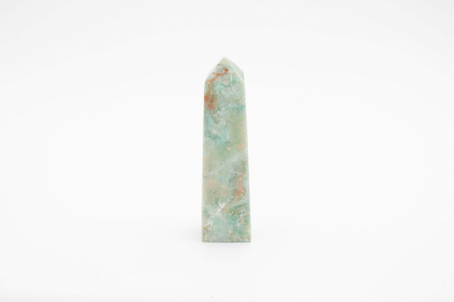 6-11 Crystals Crystal Blue Aragonite with Raw Edge (ba-01) 1.25" x 1.25" x 4.5"