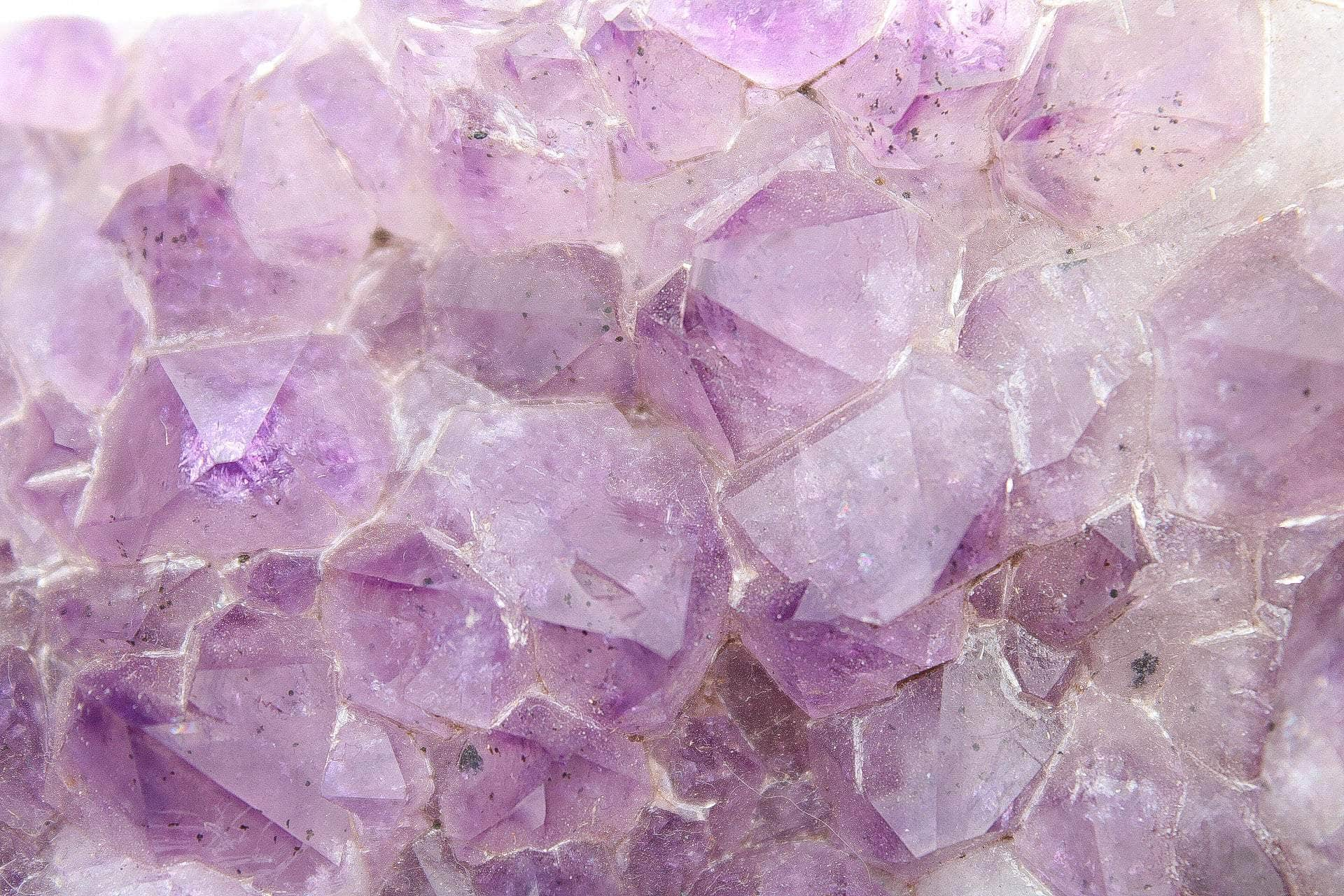 6-11 Crystals Crystal Brazilian Amethyst with Stand 8" long - Your cosmic vessel to tranquility!