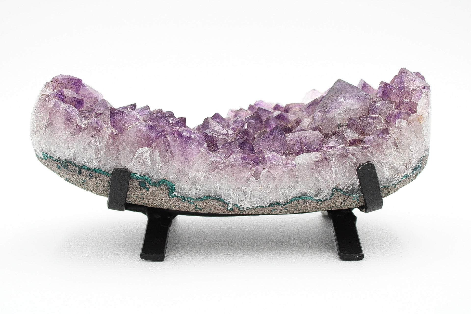 6-11 Crystals Crystal Brazilian Amethyst with Stand 8" long - Your cosmic vessel to tranquility!