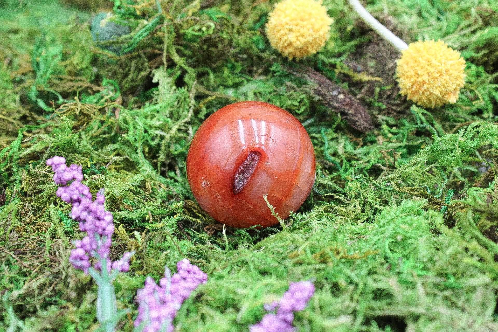 6-11 Crystals Crystal Carnelian Sphere (cn-04) 2.25"