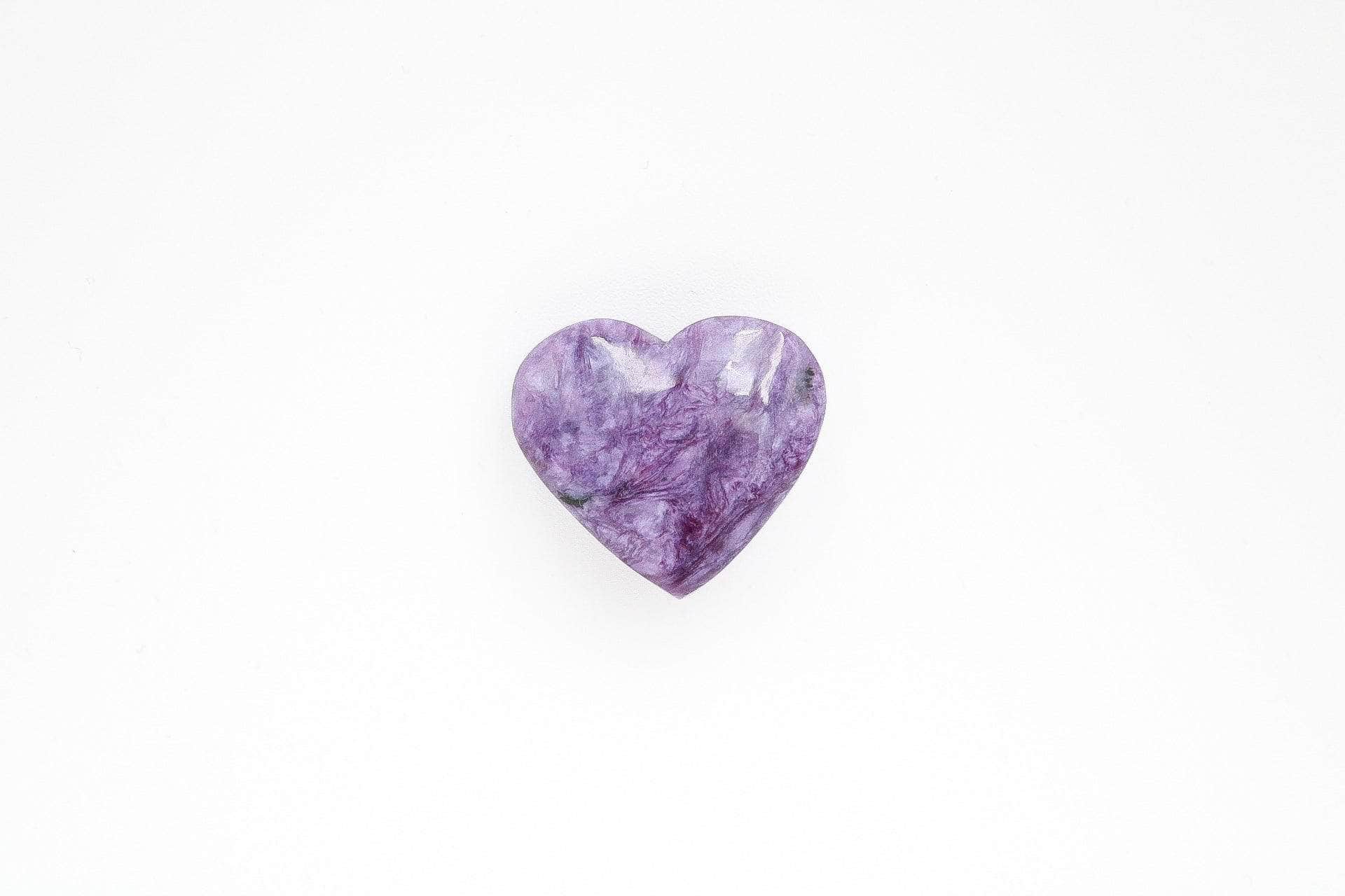 6-11 Crystals Crystal Charoite Hearts 1.25" x 1"