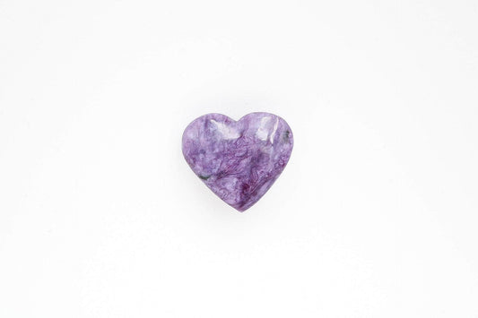 6-11 Crystals Crystal Charoite Hearts 1.25" x 1"