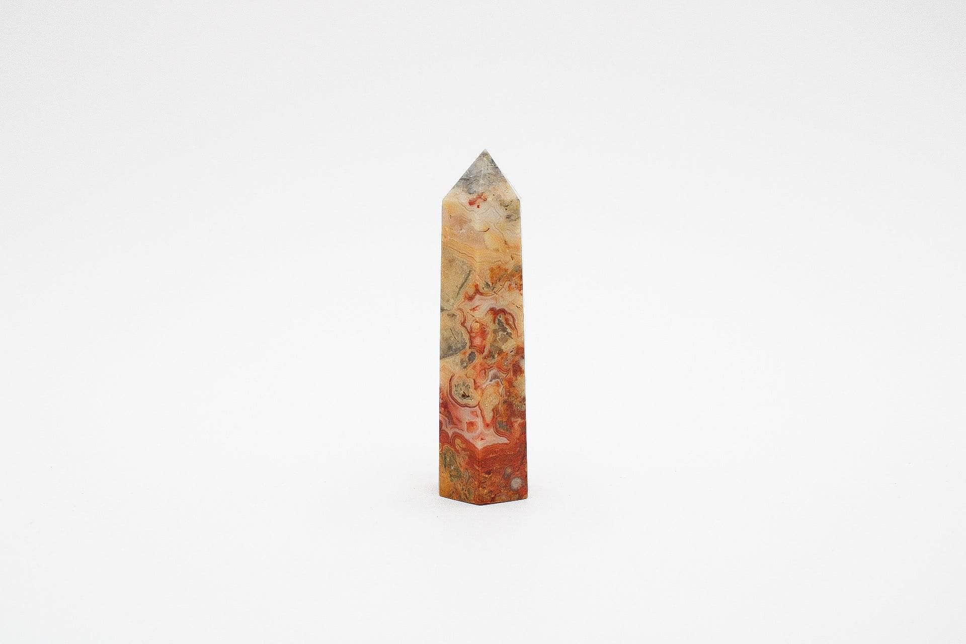6-11 Crystals Crystal Crazy Lace Agate Tower (cl-02) 3.25" Tall