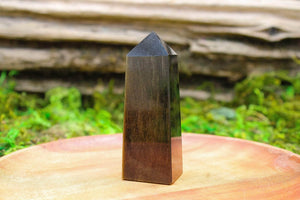 6-11 Crystals Crystal Gold Obsidian Tower 3" Tall