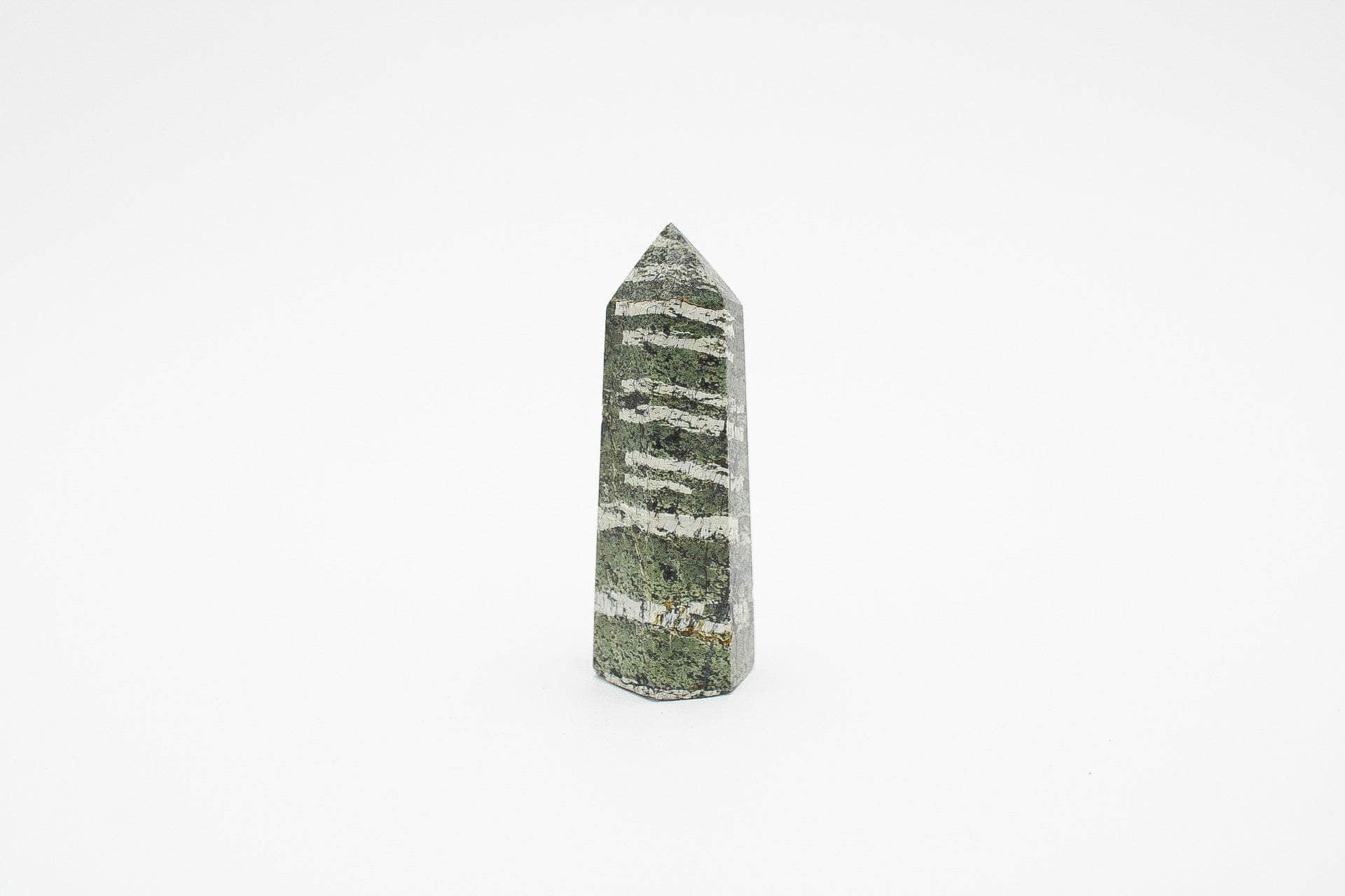 6-11 Crystals Crystal Green Zebra Jasper Tower 2.75"  Tall