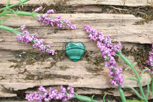 6-11 Crystals Crystal Malachite Hearts (ml-01) 20mm x 20mm