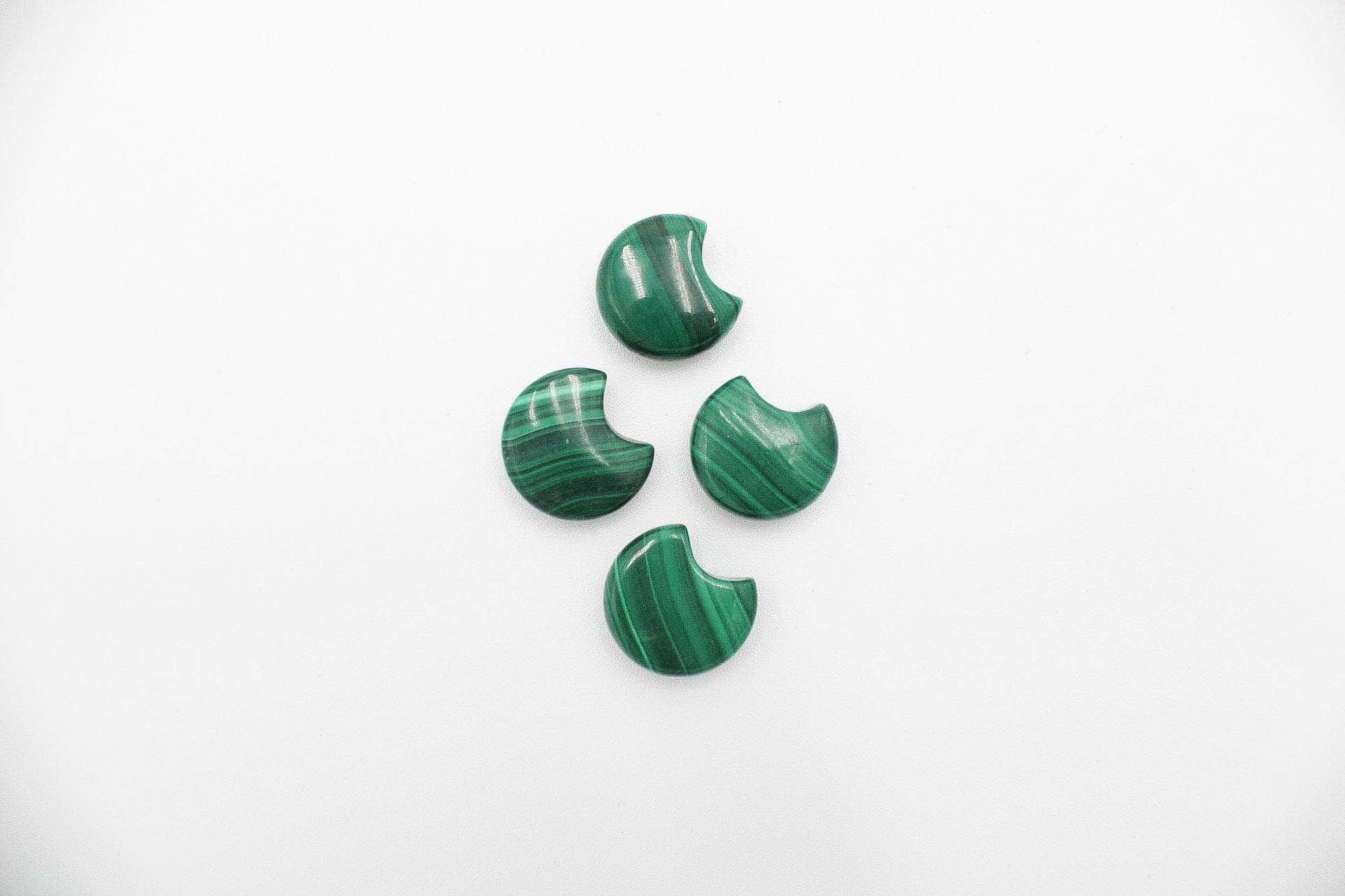6-11 Crystals Crystal Malachite Moons (ml-02) 16mm x 17.5mm