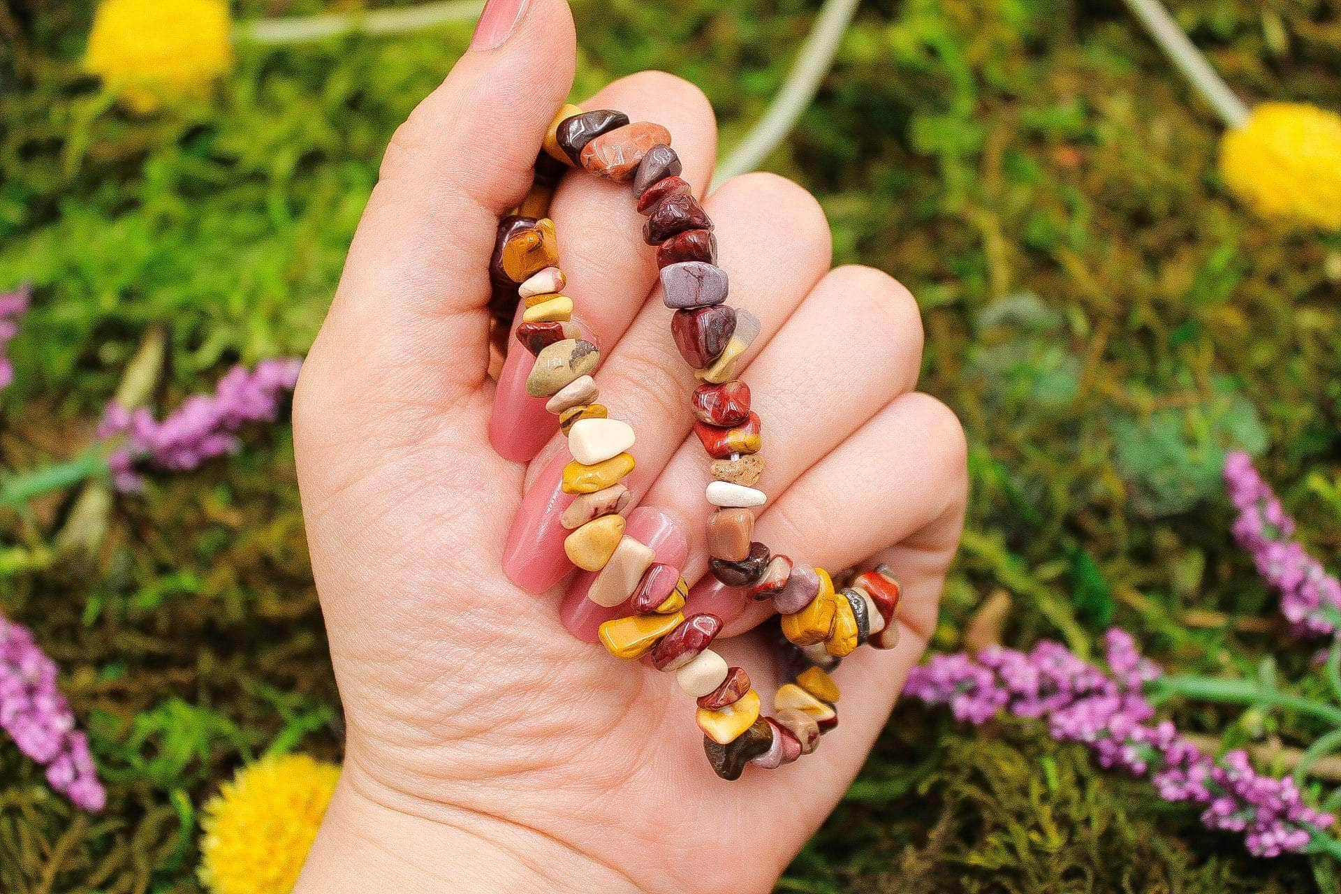 6-11 Crystals Crystal Mookaite Gemstone Chip Bracelets