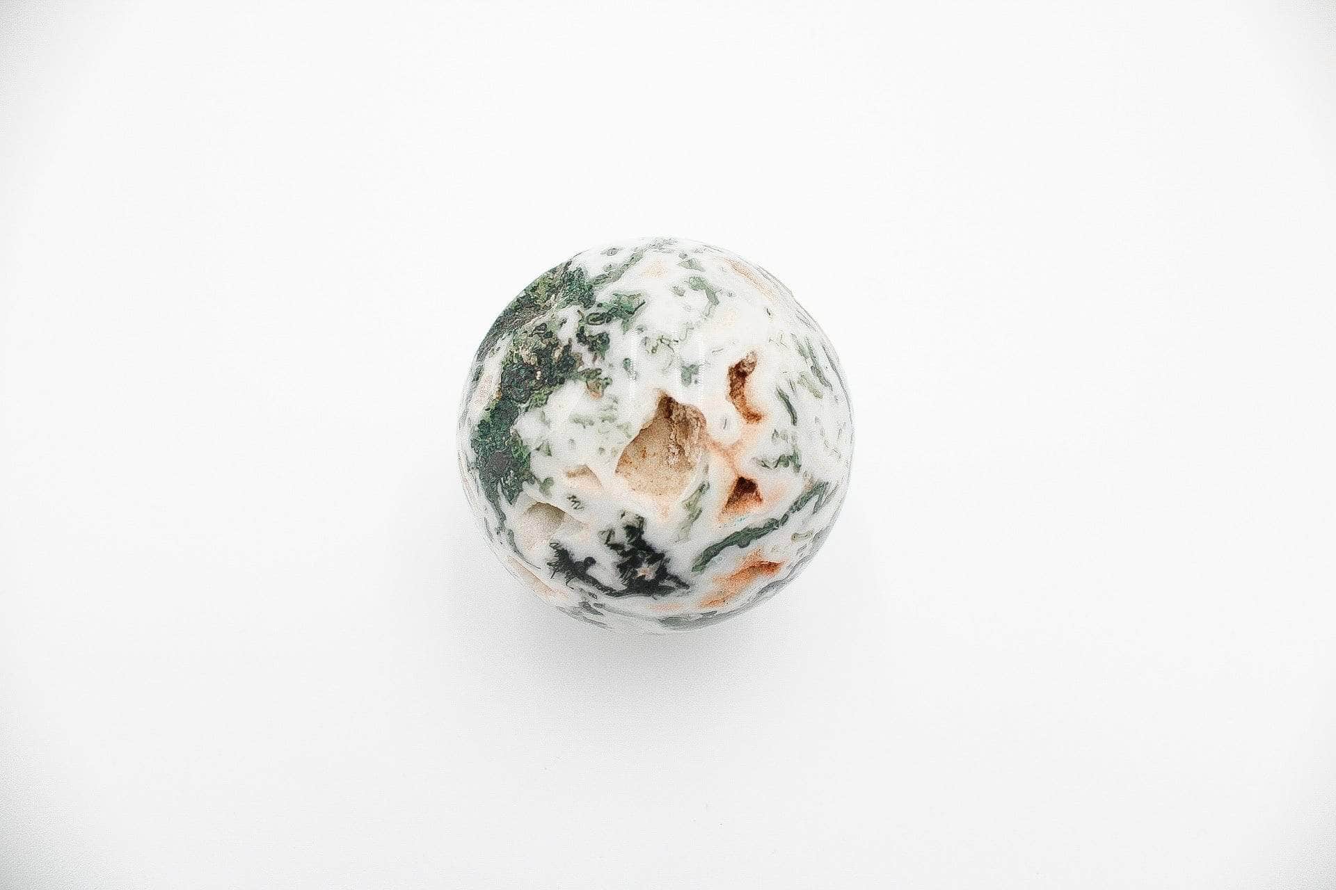 6-11 Crystals Crystal Moss Agate Sphere (ma-05) 55mm