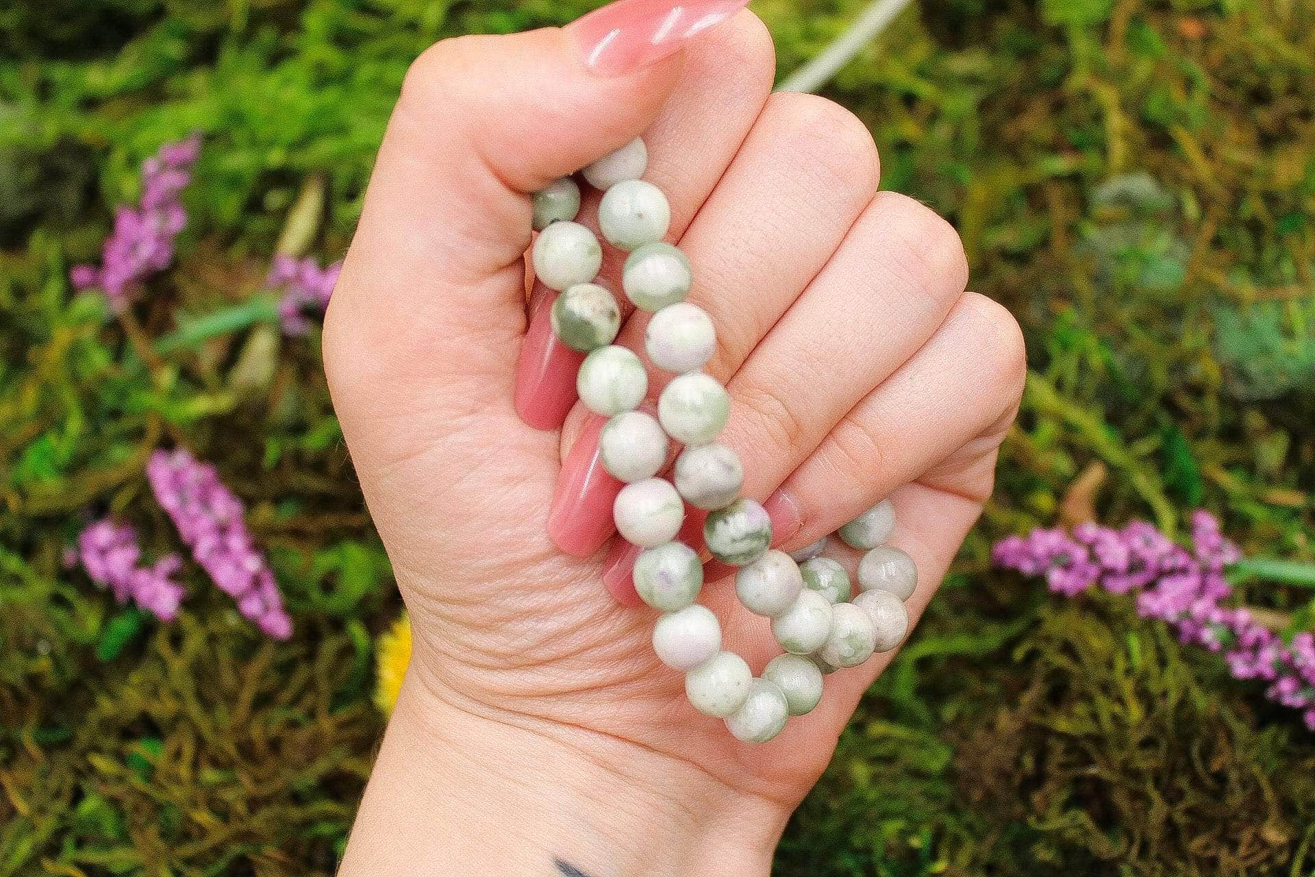 6-11 Crystals Crystal New Jade - Harmony Round Bead Gemstone Bracelets