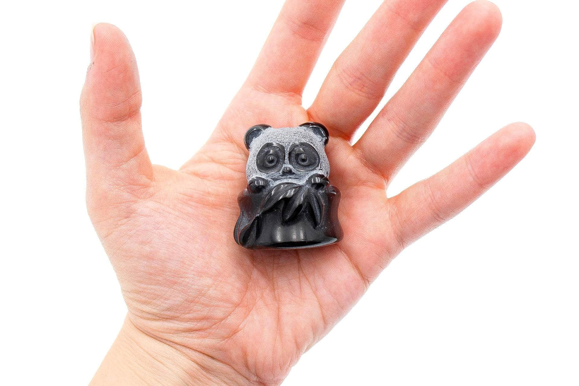 6-11 Crystals Crystal Obsidian Panda Carving Obsidian Panda Carving