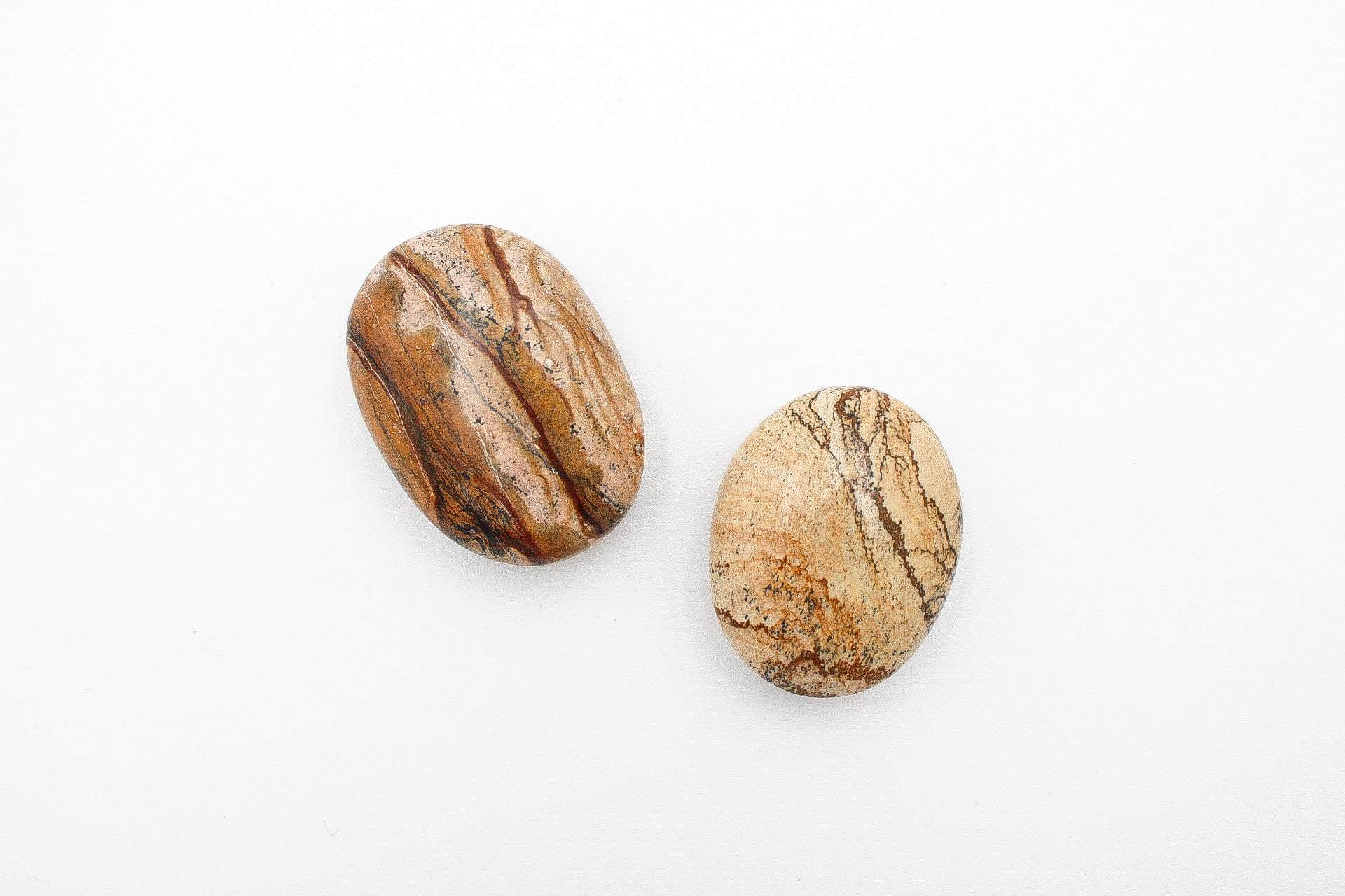 6-11 Crystals Crystal Picture Jasper Palm Stone 2" Picture Jasper Palm Stone 2"