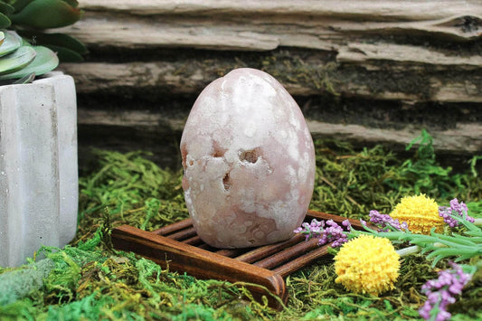 6-11 Crystals Crystal Pink Amethyst with Flower Agate (am-51) 3" x 4"