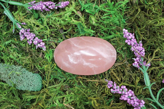 6-11 Crystals Crystal Rose Calcite Palm (rc-03) 1.5" x 2.5"