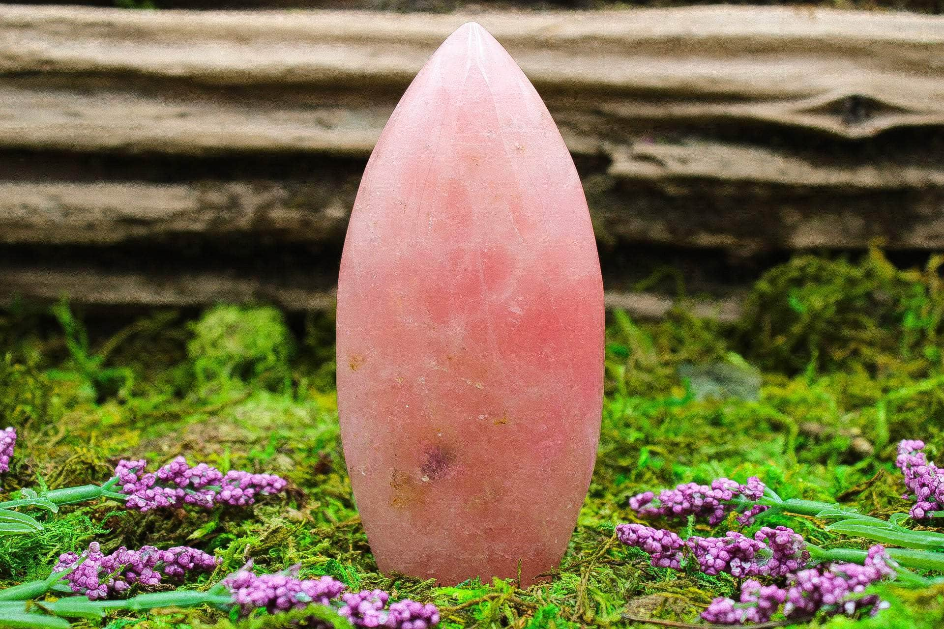 6-11 Crystals Crystal Rose Quartz Flame 3"