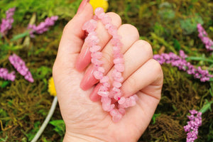 6-11 Crystals Crystal Rose Quartz Gemstone Chip Bracelets