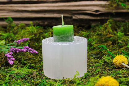 6-11 Crystals Crystal Selenite Candleholder Selenite Candleholder