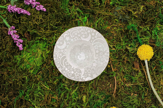 6-11 Crystals Crystal Selenite Candleholder Selenite Candleholder