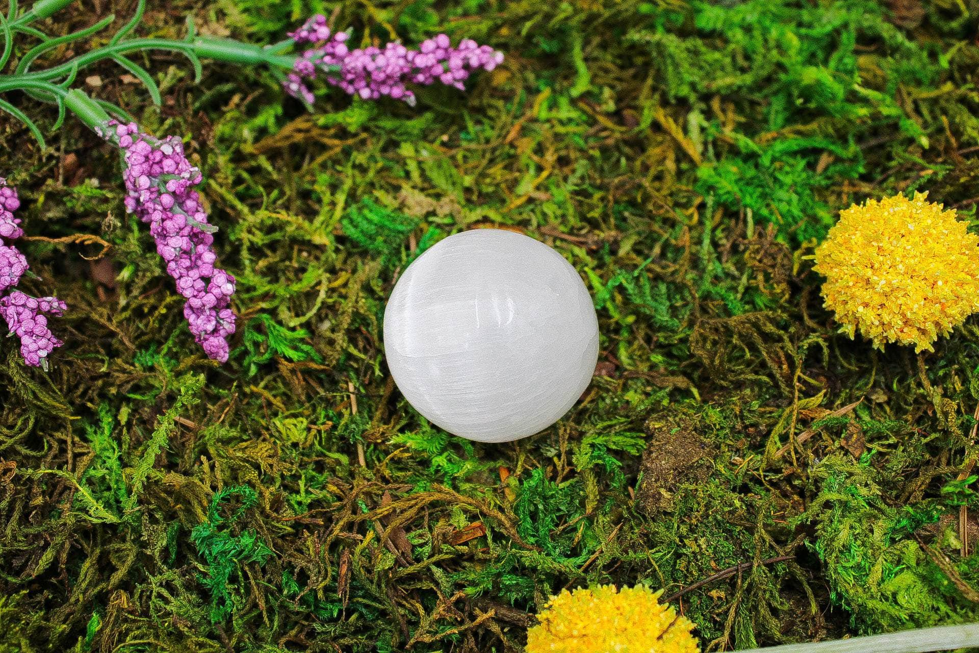 6-11 Crystals Crystal Selenite Sphere 1.5" Diameter