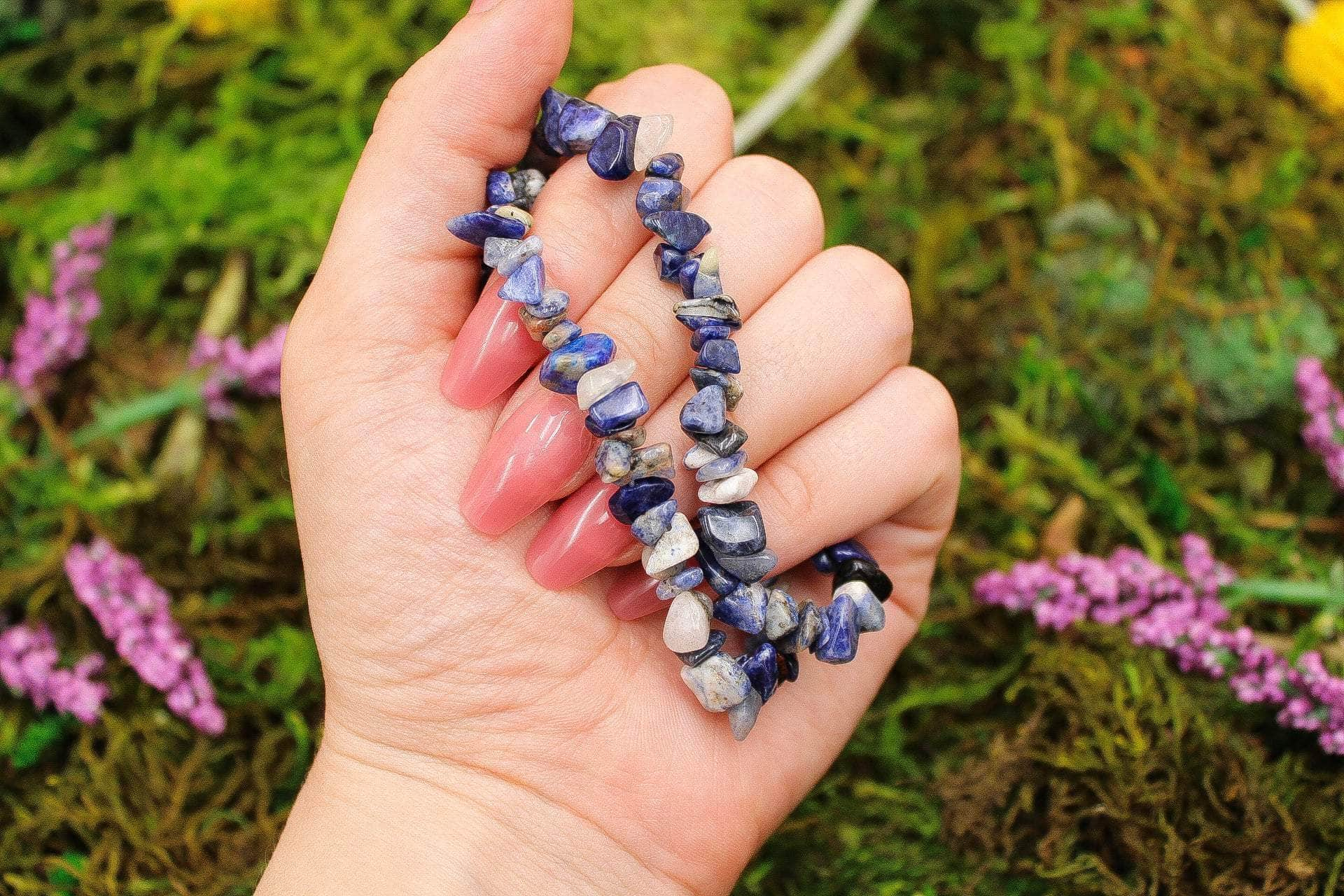 6-11 Crystals Crystal Sodalite Gemstone Chip Bracelets