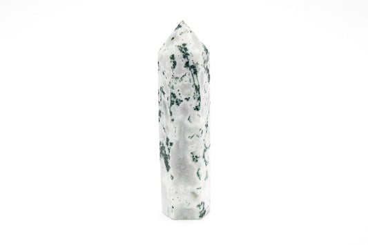 6-11 Crystals Crystal "Tree" Agate (Moss Agate with Quartz) Tower 3" "Tree" Agate (Moss Agate with Quartz) Tower 3"