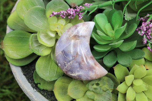 6-11 Crystals Crystal Violet Agate Moon ~1.25" x 2"