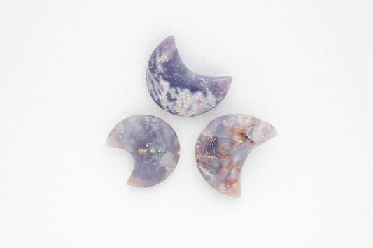 6-11 Crystals Crystal Violet Agate Moon ~1.25" x 2"