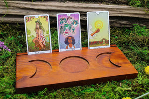 6-11 Crystals Decor Wooden Tarot Card Sand 6" x 4" x 1"