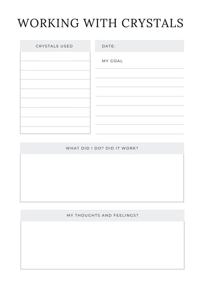 6-11 Crystals Digital Download CRYSTAL JOURNAL - Digital Download