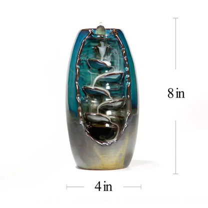 6-11 Crystals Incense 8" Serpent Falls Ceramic Backflow Burner 8" Serpent Falls Ceramic Backflow Burner