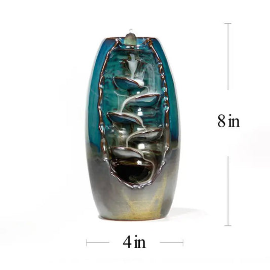 6-11 Crystals Incense 8" Serpent Falls Ceramic Backflow Burner 8" Serpent Falls Ceramic Backflow Burner
