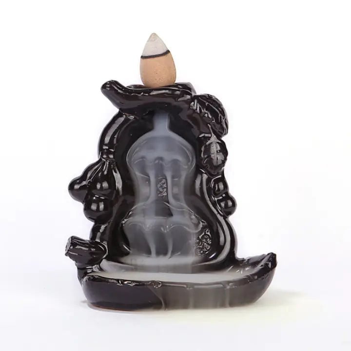 6-11 Crystals Incense Riverbend Incense Burner, backflow