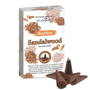 6-11 Crystals Incense Sandalwood Stamford - Back Flow Cones