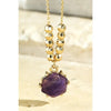 6-11 Crystals Jewelry Amethyst Natural Stone Pendant with Gold Beads Natural Stone Pendant with Gold Beads