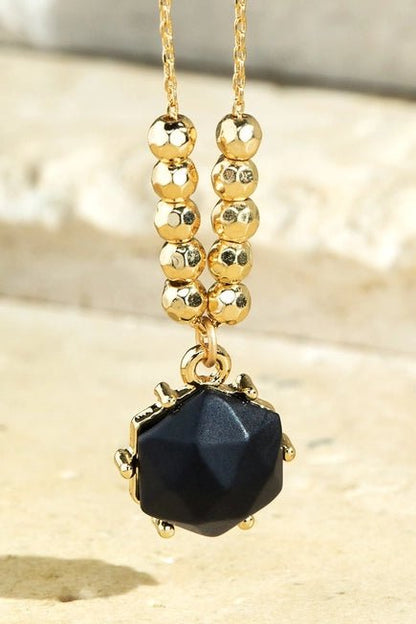 6-11 Crystals Jewelry Dyed Howlite Natural Stone Pendant with Gold Beads Natural Stone Pendant with Gold Beads