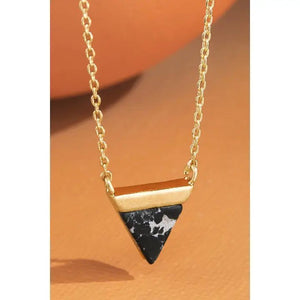 6-11 Crystals Jewelry Natural Stone Triangle Pendant with Dyed Howlite Natural Stone Triangle Pendant with Dyed Howlite