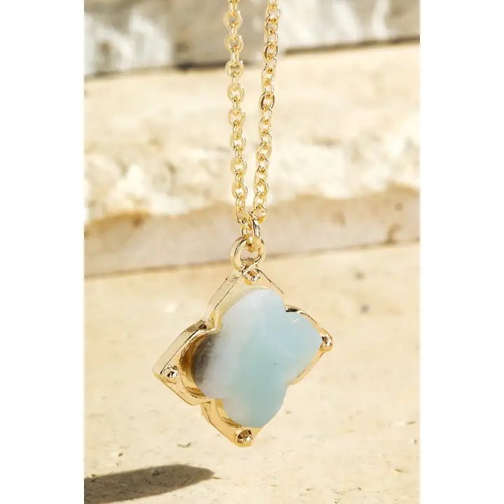 6-11 Crystals Jewelry Semi-Precious Amazonite Clover Necklace Semi-Precious Amazonite Clover Necklace