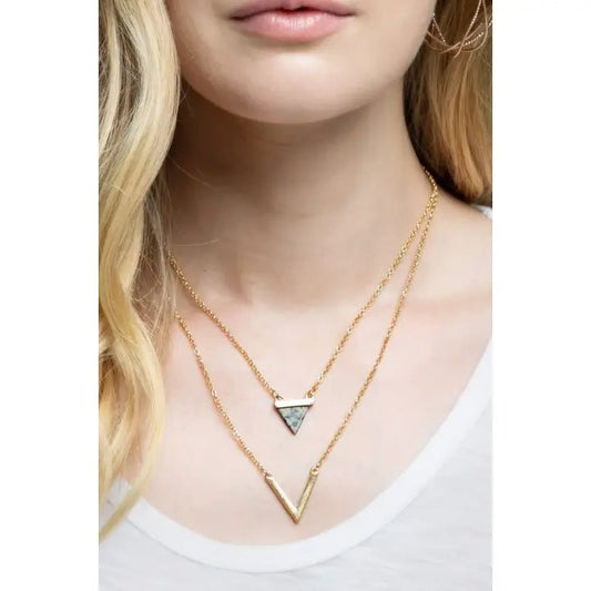 6-11 Crystals Jewelry Triangle Dalmatian Jasper Necklace Triangle Dalmatian Jasper Necklace